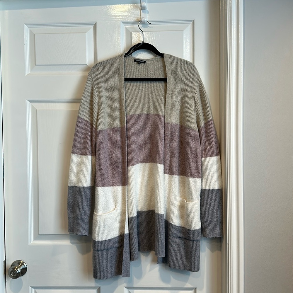 Pink Clover Open Cardigan khaki/pink/cream/gray